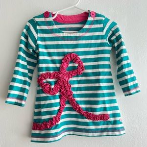 Ruffle Butts Striped Bow Detail Dress Size 18-24m
